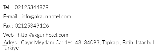 Akgn Istanbul Hotel telefon numaralar, faks, e-mail, posta adresi ve iletiim bilgileri